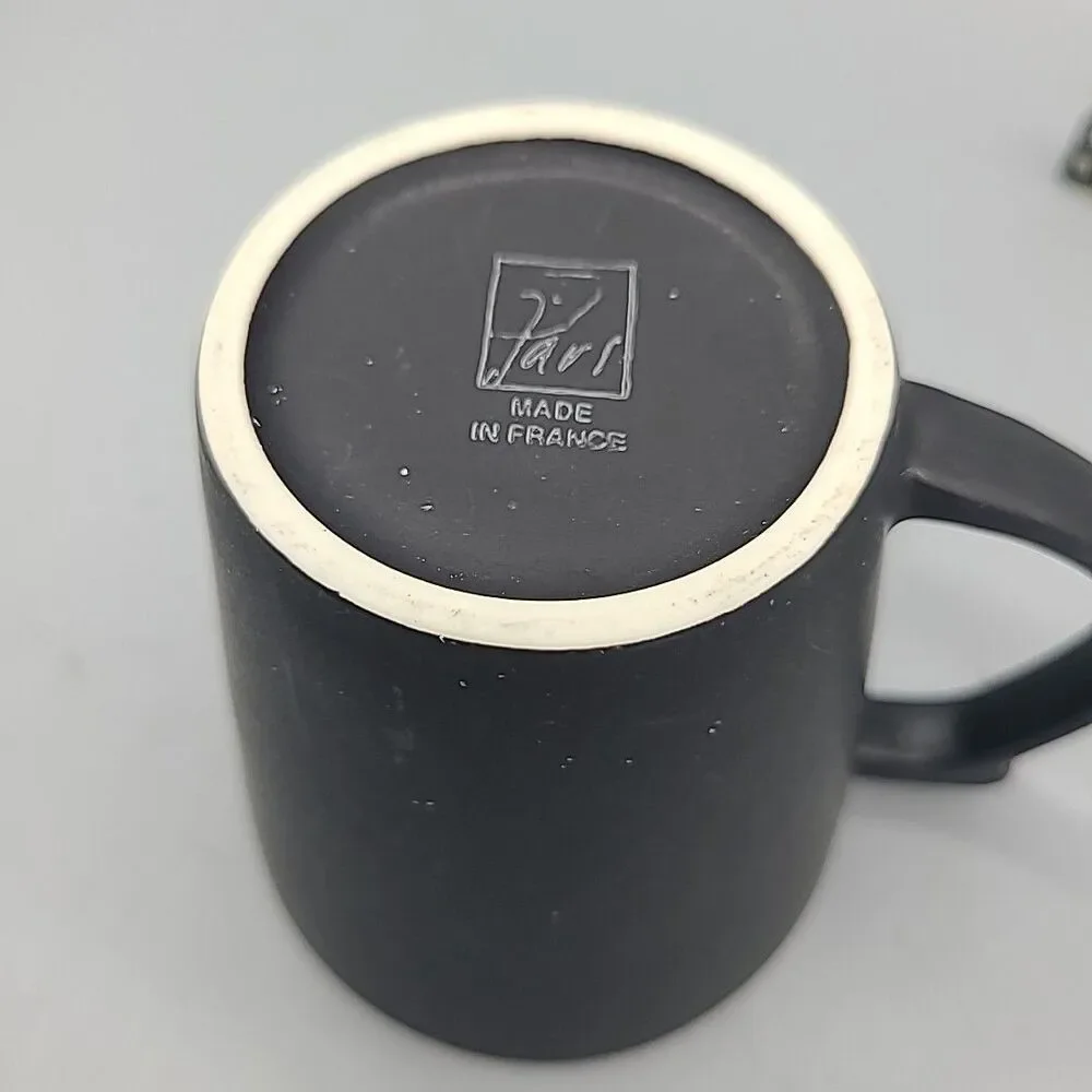 Crate & Barrel Jars France Vuelta Kuttara Coffee Cup Lava Black Glaze 12 Oz